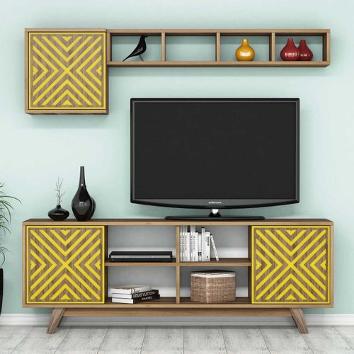 Woody Fashion TV jedinica, İnci - Walnut, Yellow slika 1