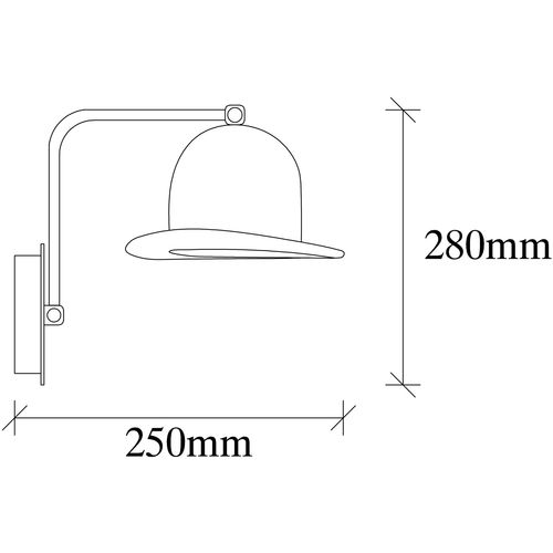 Opviq Zidna lampa FOTR metalan crnam 19 x 25 cm, visina 28 cm, E27 40 W, Fötr Sivani - MR-324 slika 7