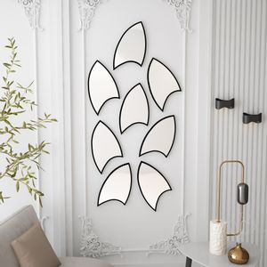 Damla Large - Black Black Decorative Chipboard Mirror