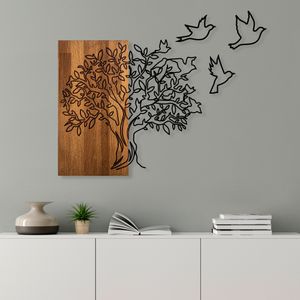 Wallity Drvena zidna dekoracija, Tree And Birds 1