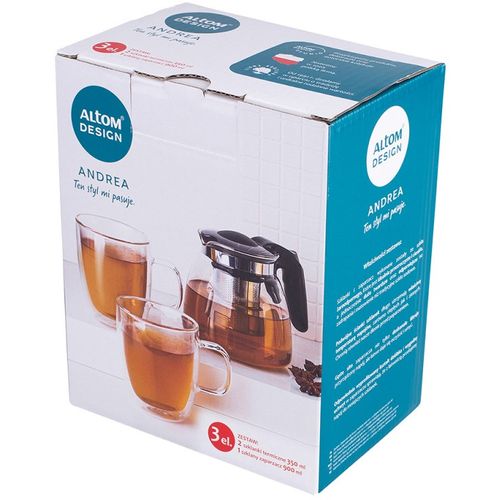 Altom Design termo staklene šalice za kavu i čaj Andrea 350 ml (set od 2 čaše) + vrč 900 ml - 020302364 slika 6