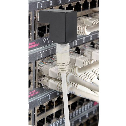 RJ45 mreža adapter cat 5e Nagnuto 90 ° prema dolje [1x RJ45-utikač - 1x RJ45-utičnica] 0.00 m crna Renkforce slika 2