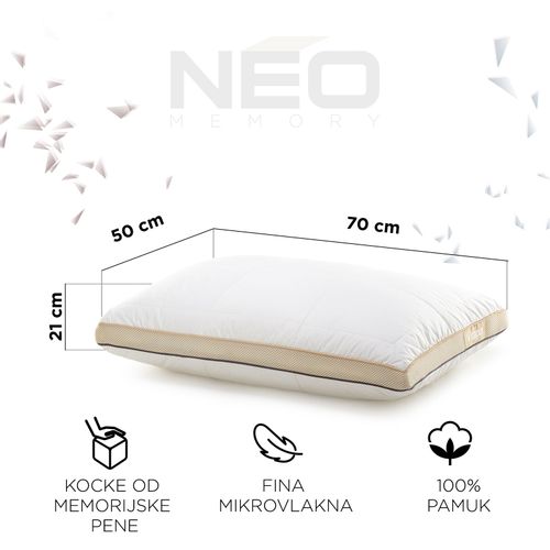 Hibridni jastuk NEO Bamboo Memory - 50x70 cm slika 7