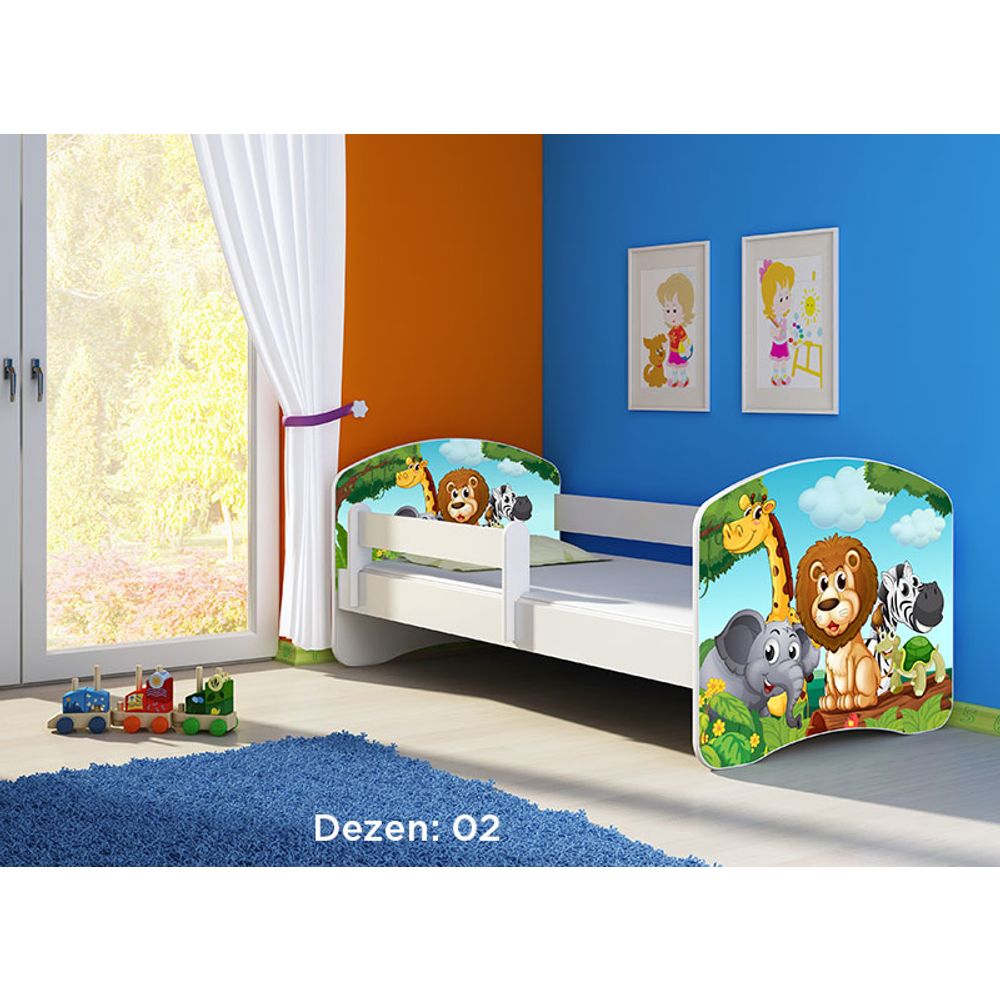 ACMA Dječiji krevet Acma II White - 180x80cm - Dezen 02 slika 2