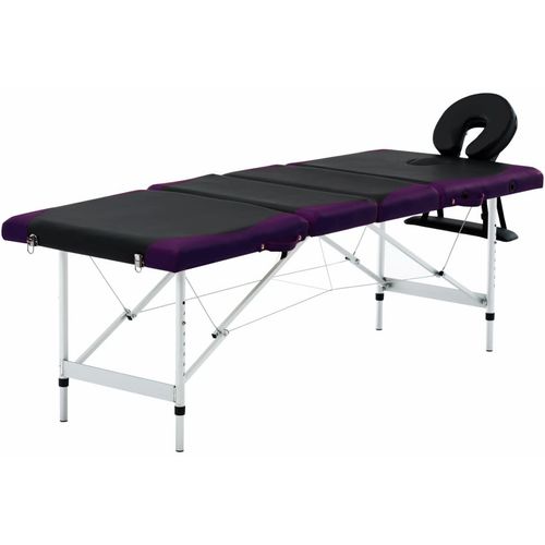 Sklopivi masažni stol s 4 zone aluminijski crno-ljubičasti slika 24