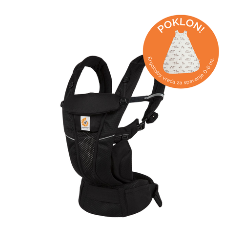 Ergobaby Omni Breeze nosiljka Onyx Black + gratis klasična vreća za spavanje 0-6/S slika 1