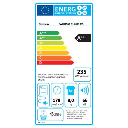 Electrolux sušilica rublja EW7H458B slika 6