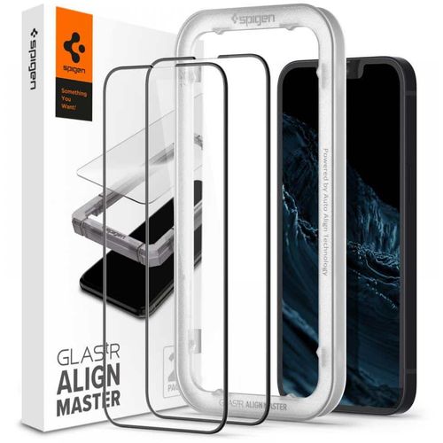 Spigen ALM Glass FC 2 kom kaljeno staklo za cijeli zaslon za iPhone 13 mini s crnim okvirom slika 1