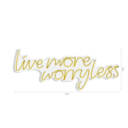 Wallity Ukrasna plastična LED rasvjeta, Live More Worry Less - Yellow slika 8