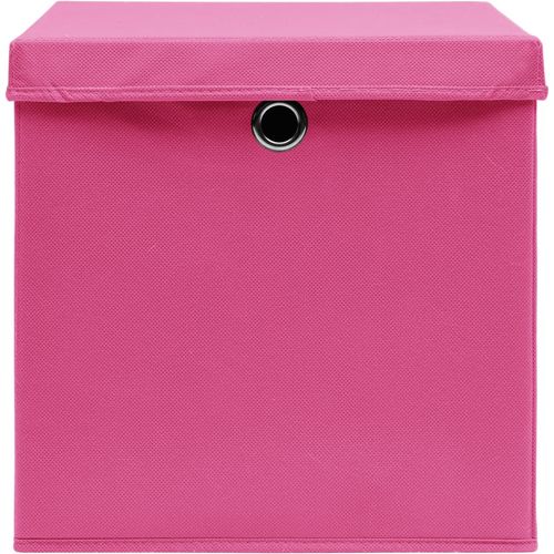 Kutije za pohranu s poklopcima 10 kom 28 x 28 x 28 cm ružičaste slika 14