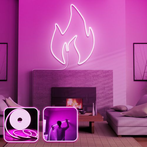 Opviq Dekorativna zidna led rasvjeta Fire - Medium - Pink slika 1