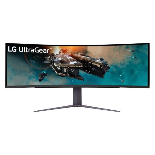 LG 49GR85DC-B 49” UltraGear Curved VA Dual QHD 5120x1440@240Hz Gaming,32:9,2500:1,1ms,350cd/m²,178º/178º,FreeSync Premium Pro,HDR10/Effect,DisplayHDR 1000,1 DP,USB Upstream/2 USB Downstream Port 3.0,2 HDMI 2.1,VESA 100x100mm,Height,Tilt,Swivel,Black,3yw slika 1