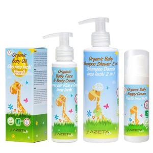 Azeta Bio Organski paket -Dobro došla bebo - (šampon/kupka 200ml, krema za lice i telo 100ml, ulje 50ml, krema za pelensku regiju 50ml) 0+M