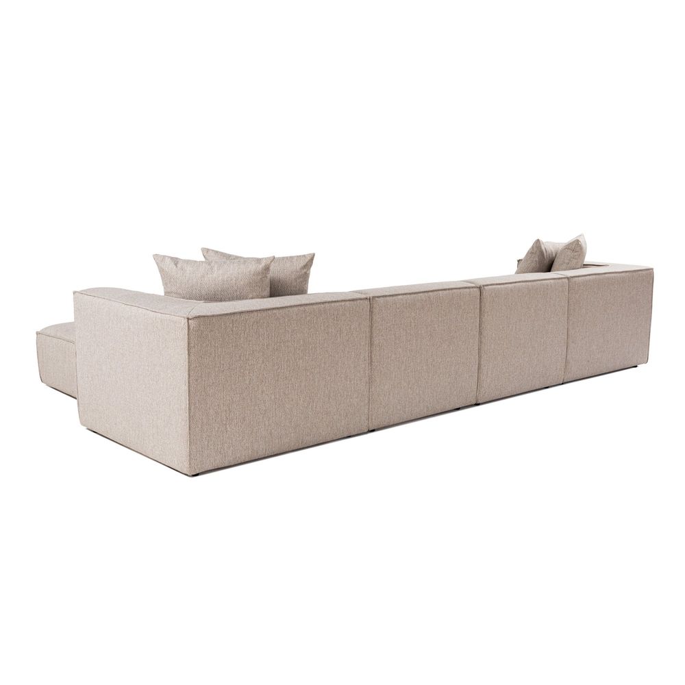 Ugaona Sofa Sora (L1-O1-O1-1R-POUFFE) - Pješčano Bež Boja slika 8