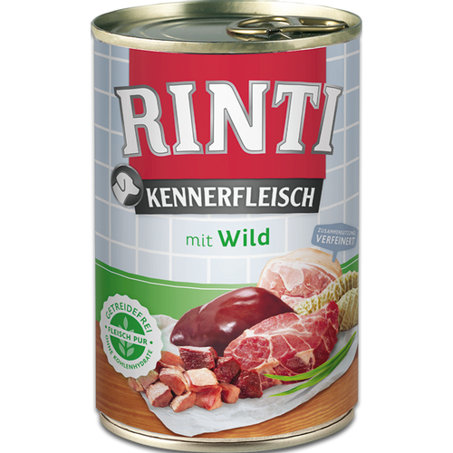 RINTI Kennerfleisch mit Wild, hrana za pse s mesom divljači, 400 g slika 1