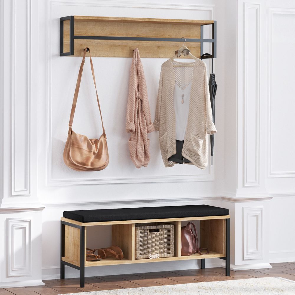 Shana Oak Black Hall Stand slika 2