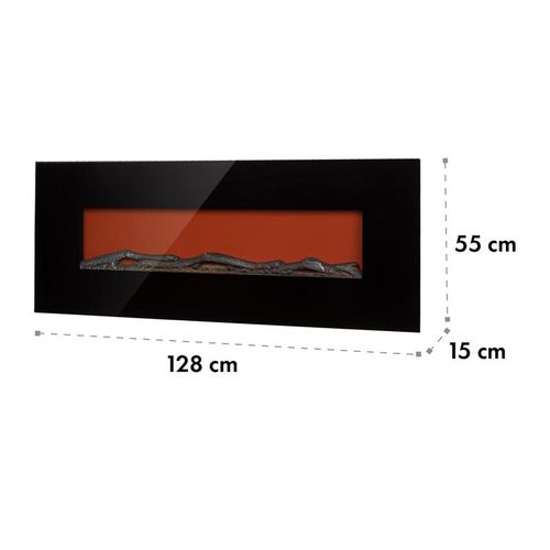 Klarstein Lausanne Long električni kamin, Crna slika 15