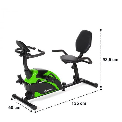 KLARFIT Relaxbike 6.0 SE ležeći ergometar/sobni bicikl, Crna slika 6