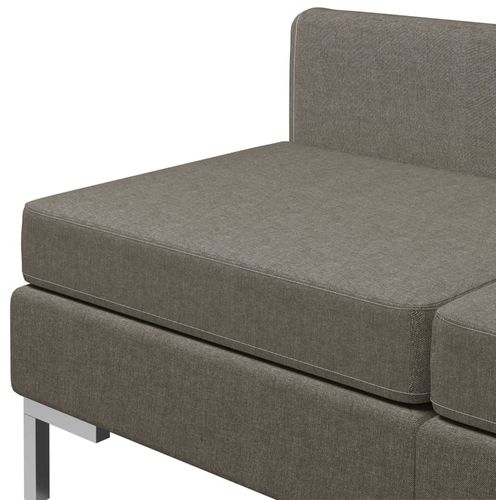 4-dijelni set sofa od tkanine smeđe-sivi slika 32