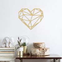 Wallity Metalna zidna dekoracija, Heart Metal Decor - Gold