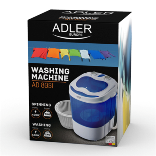 Adler mini washing machine with spin function slika 8