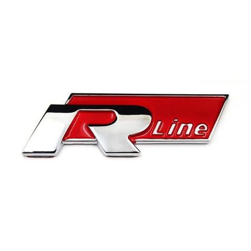 Metalni natpis R Line u crvenoj boji slika 1