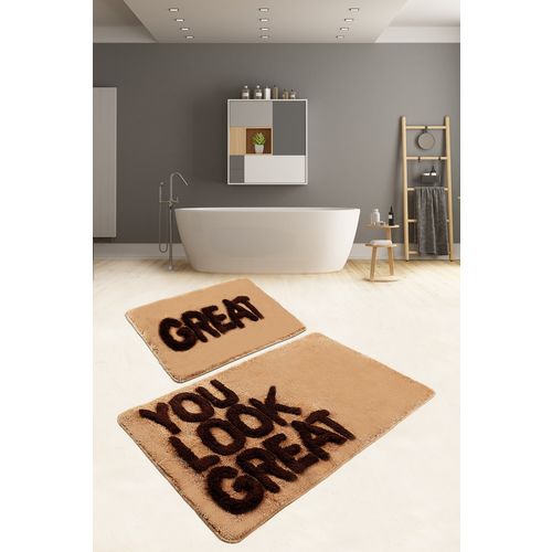 Great - Brown Brown Acrylic Bathmat Set (2 Pieces) slika 1