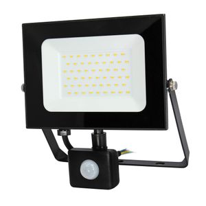 LED reflektor 50 W s detektorom pokreta, 4000 K (neutralno bijela boja svjetla), 4250 lm, IP44, 30 000 h, crni