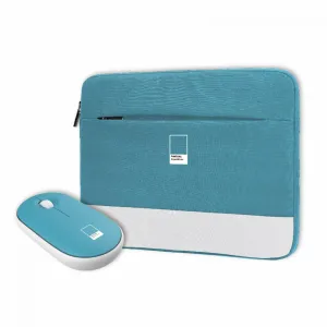 Celly torbica za laptop 16" + bežični miš svetlo plava