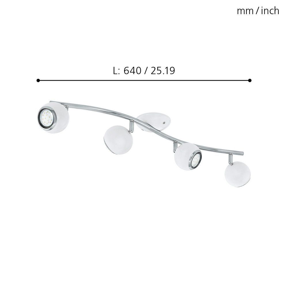 Eglo Bimeda reflektor/4, led, gu10, 4x3w, 4x240lm, bijela/krom  slika 3