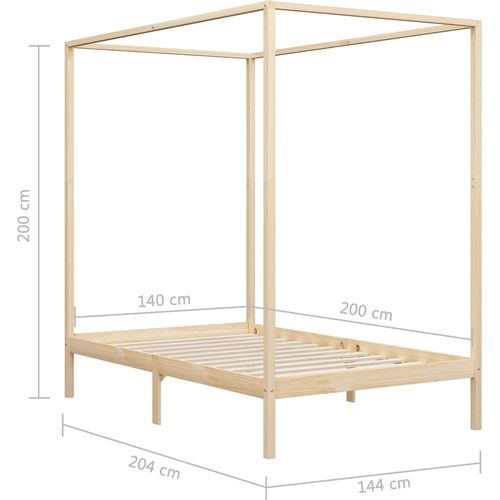 Okvir za krevet s baldahinom od masivne borovine 140 x 200 cm slika 7