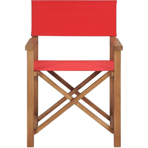 Redateljska stolica od masivne tikovine crvena slika 25