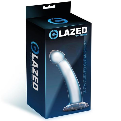 Glazed zakrivljeni prozirni dildo 16cm ili 18cm slika 2