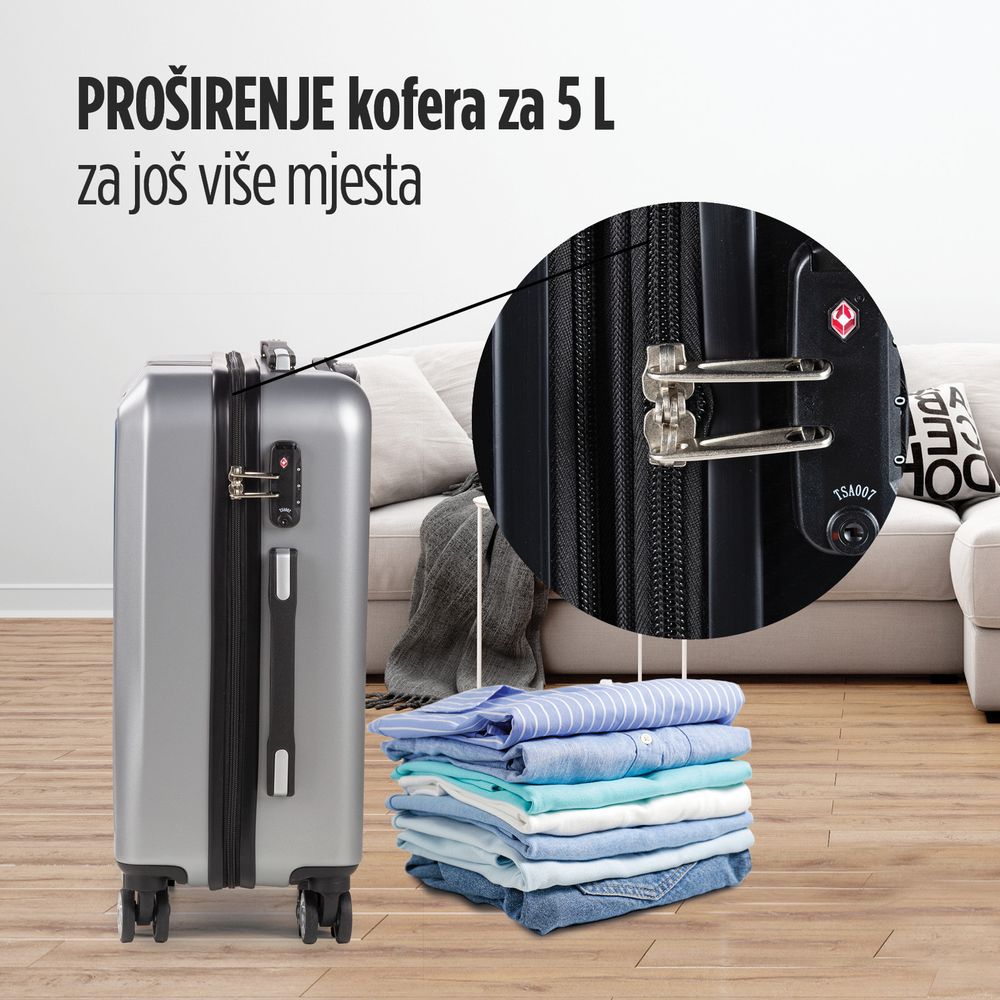 Scandinavia kofer 60 l / 67 cm, Carbon serija, siva slika 8