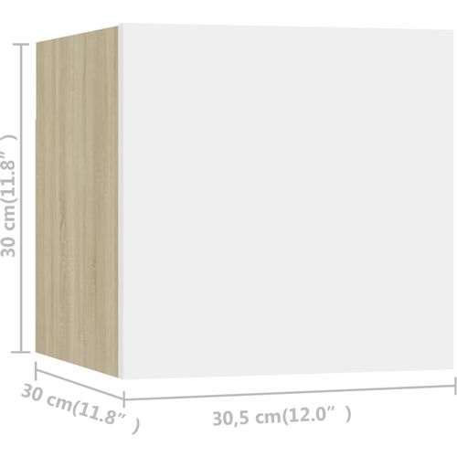 Zidni TV ormarići 8 kom bijeli i boja hrasta 30,5 x 30 x 30 cm slika 8