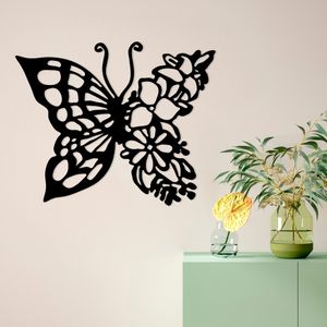Wallity Metalna zidna dekoracija, Butterfly From Flower
