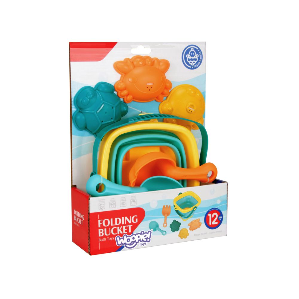 Woopie baby set sklopiva kanta s grabljama, lopaticom, plavim kalupima slika 6
