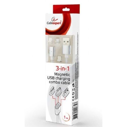 CC-USB2-AMLM31-1M Gembird Magnetic USB charging combo 3-in-1 cable, silver, 1 m slika 1