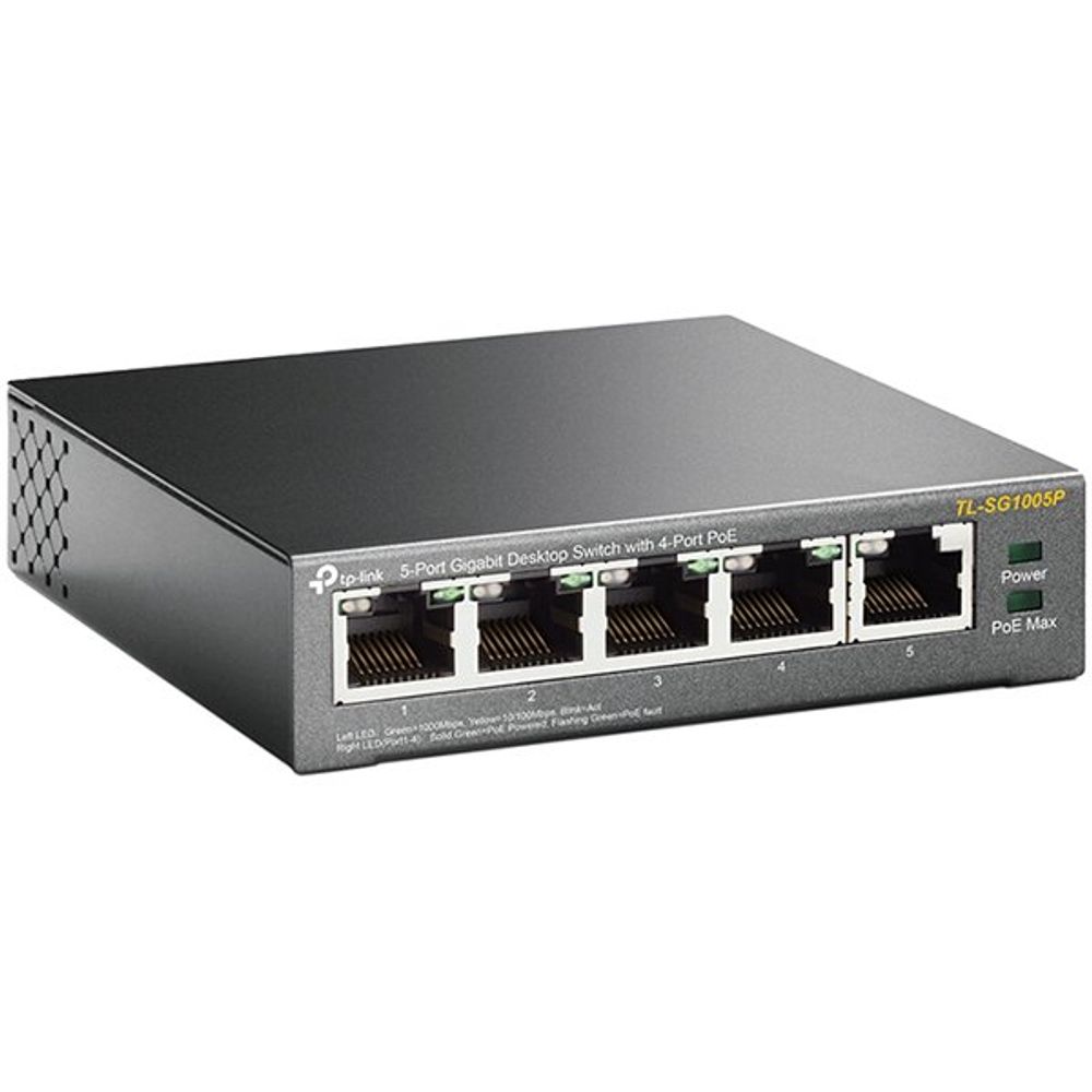 TP-Link TL-SG1005P 5-Port Gigabit Switch sa 4-Port PoE+ slika 1