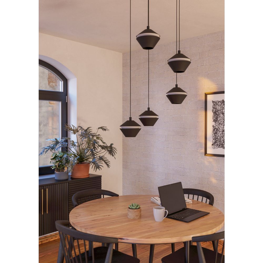 Eglo viseća lampa perpigo gu10 5x4,5w crno/bijelo v:1500mm o555mm slika 3