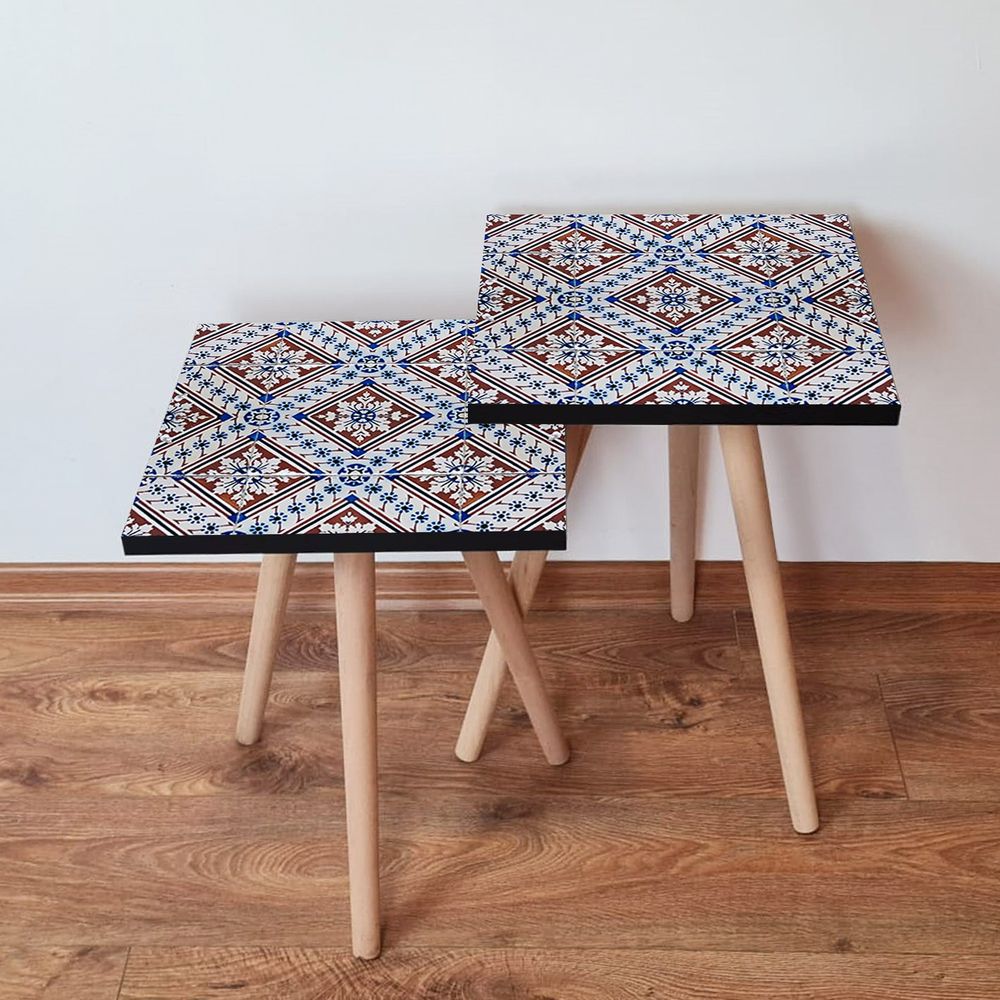 Nesting stolovi 2Shp32 - (2 komada) - boje: mornarsko plava, plava, crvena slika 1