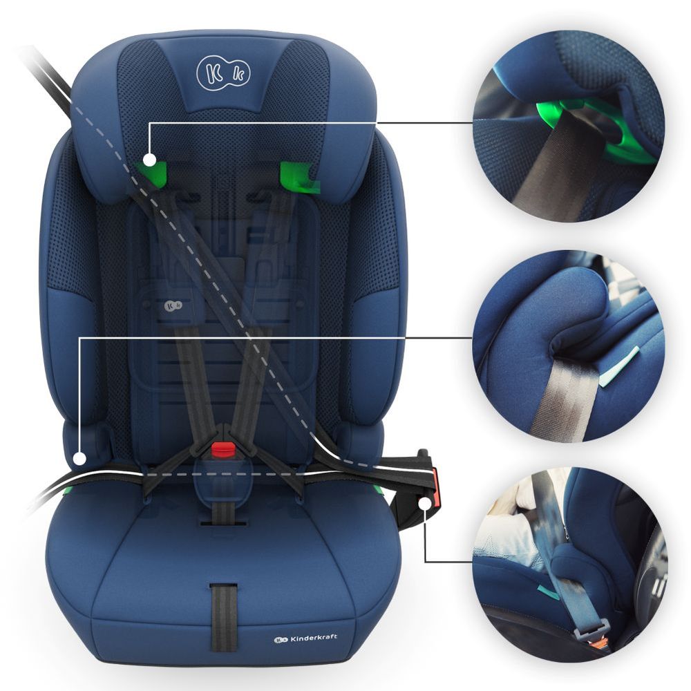 Kinderkraft autosjedalica Comfort Up 2 plus i-Size 9-36 kg (76-150 cm) bez Isofix-a, Navy slika 15