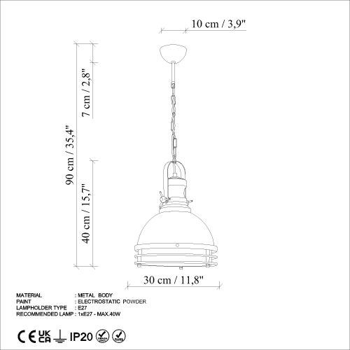 Opviq Luster FALLON, svjetlo plava boja slika 8