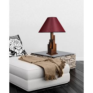 Kule Ceviz Ahşap Masa Lambası Pramit Hasır Bordo Abajurlu Walnut
Claret Red Table Lamp