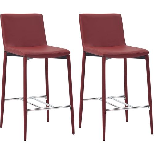 Barski stolci od umjetne kože 2 kom crvena boja vina slika 27