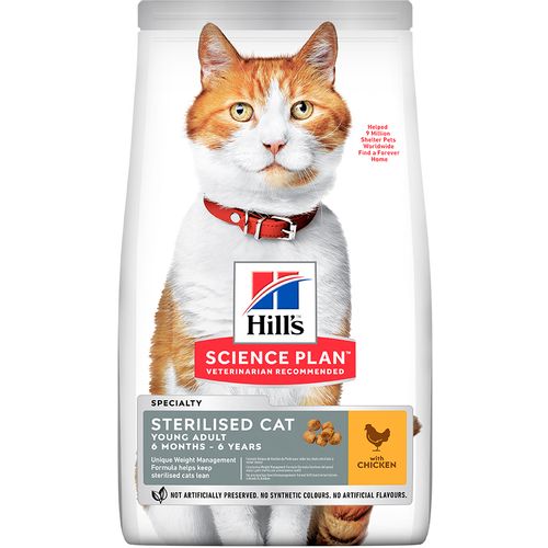 Hill's™ Science Plan™ Mačka Adult Young Sterilised Piletina, 1,5 kg slika 1