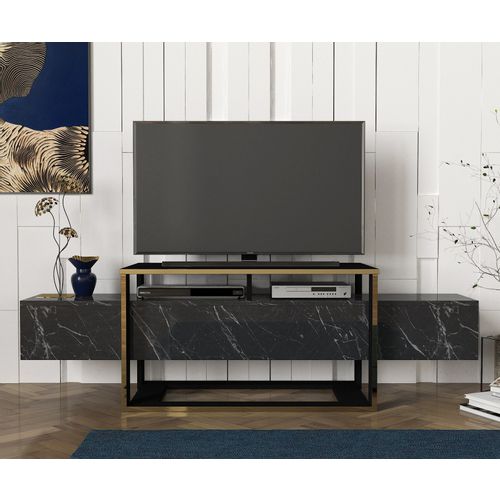 TV komoda Hanah Home Bianco Black Gold slika 2