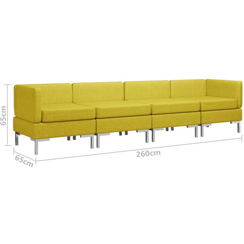 4-dijelni set sofa od tkanine žuti slika 16
