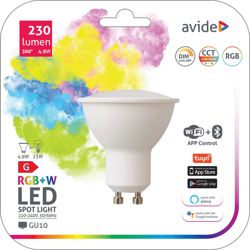 Avide Pametna žarulja, LED 4.9W, GU10, RGB+W, WiFi, Bluetooth slika 1