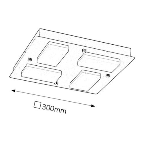 Rabalux Ruben plafonska lampa LED 4x4,5W IP44 hrom Kupatilska rasveta 5725 slika 5